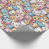 Katzenmuster Geschenkpapier (Ecke)