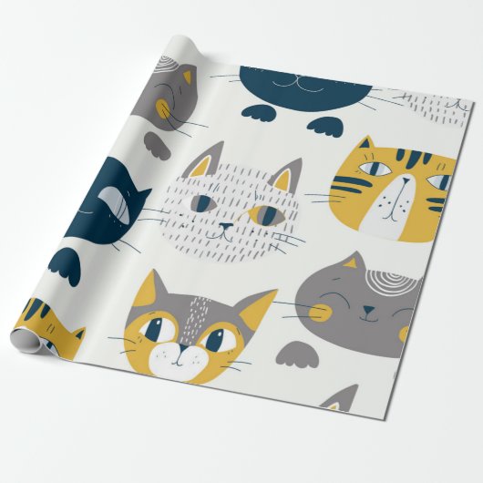 Katzenmuster Geschenkpapier (Ungerollt)
