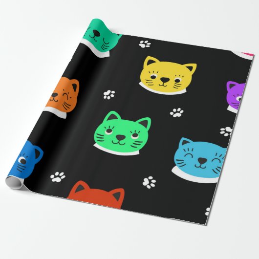 Katzenmuster Geschenkpapier (Ungerollt)
