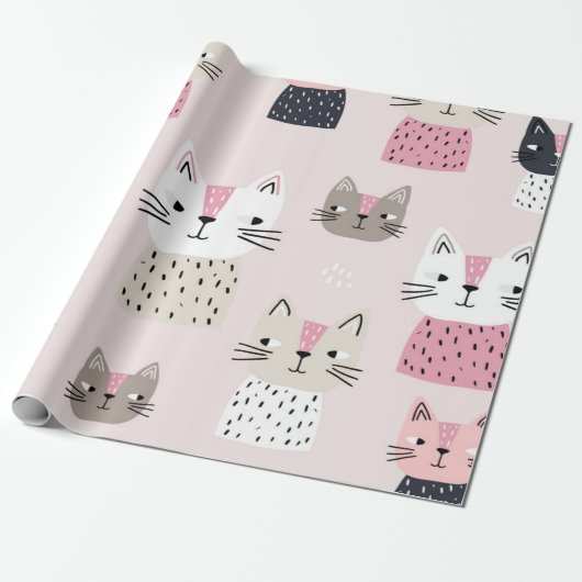 Katzenmuster Geschenkpapier (Ungerollt)