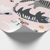 Katzenmuster Geschenkpapier (Ecke)