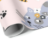 Katzenmuster Geschenkpapier (Rolleneckpunkt)