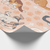 Katzenmuster Geschenkpapier (Ecke)