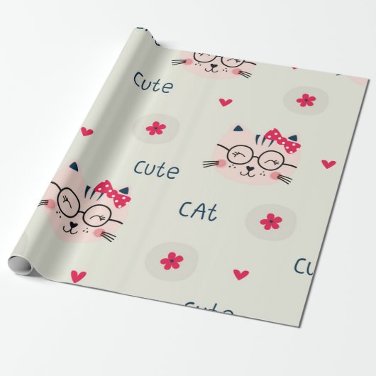 Katzenmuster Geschenkpapier (Ungerollt)