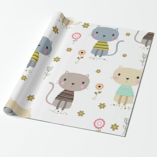 Katzenmuster Geschenkpapier (Ungerollt)