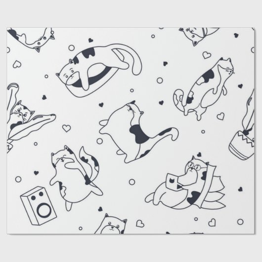 Katzenmuster Geschenkpapier (Flach)