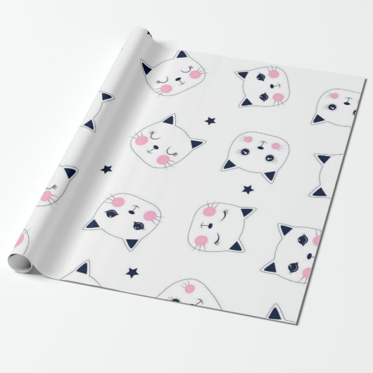 Katzenmuster Geschenkpapier (Ungerollt)