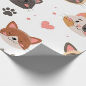 Katzenmuster Geschenkpapier (Ecke)