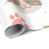 Katzenmuster Geschenkpapier (Rolleneckpunkt)