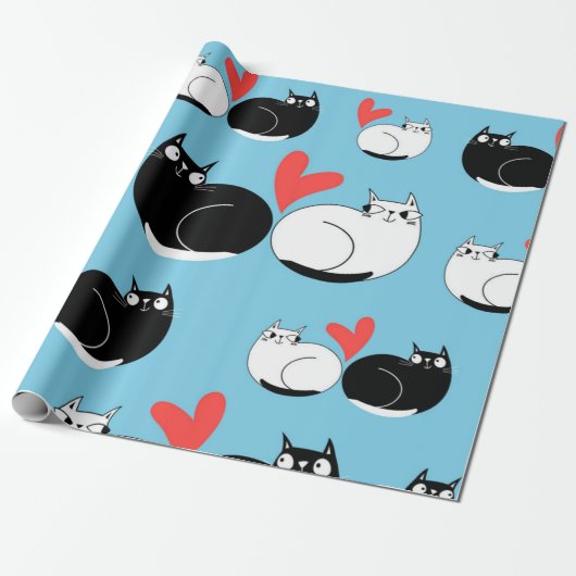 Katzenmuster Geschenkpapier (Ungerollt)