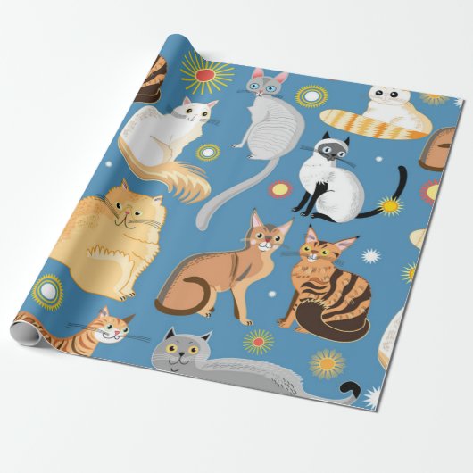 Katzenmuster Geschenkpapier (Ungerollt)