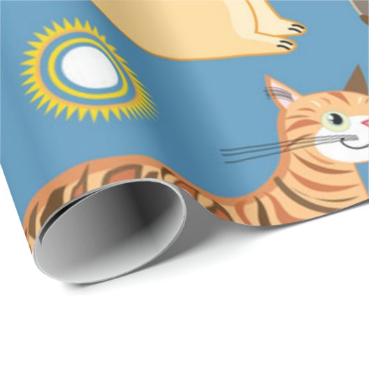 Katzenmuster Geschenkpapier (Rolleneckpunkt)