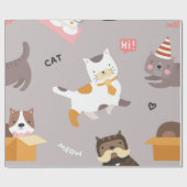 Katzenmuster Geschenkpapier (Flach)