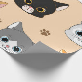 Katzenmuster Geschenkpapier (Ecke)