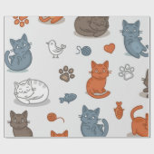 Katzenmuster Geschenkpapier (Flach)