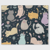 Katzenmuster Geschenkpapier (Flach)