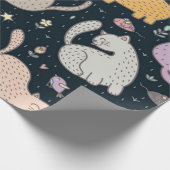 Katzenmuster Geschenkpapier (Ecke)