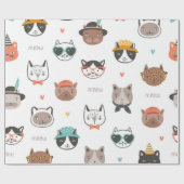 Katzenmuster Geschenkpapier (Flach)