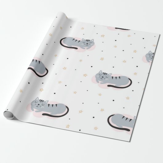 Katzenmuster Geschenkpapier (Ungerollt)