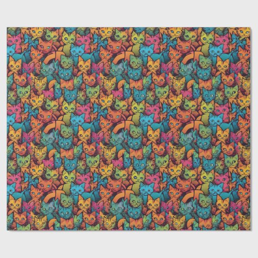 Katzenmuster Geschenkpapier (Flach)