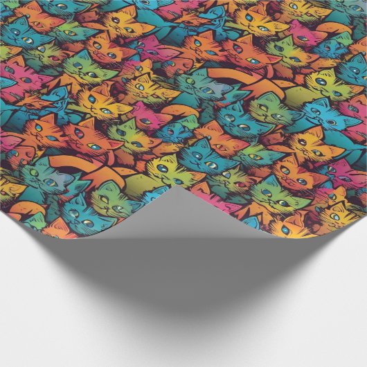 Katzenmuster Geschenkpapier (Ecke)