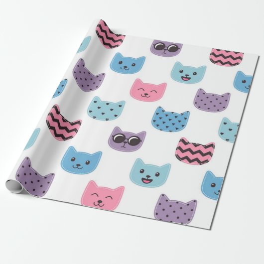 Katzenmuster Geschenkpapier (Ungerollt)