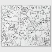 Katzenmuster Geschenkpapier (Flach)