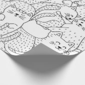 Katzenmuster Geschenkpapier (Ecke)