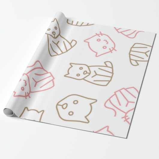 Katzenmuster Geschenkpapier (Ungerollt)