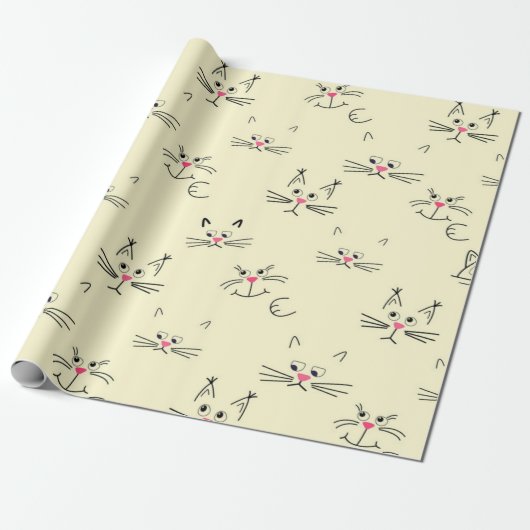 Katzenmuster Geschenkpapier (Ungerollt)