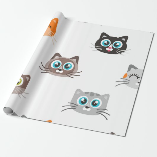Katzenmuster Geschenkpapier (Ungerollt)