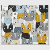 Katzenmuster Geschenkpapier (Flach)