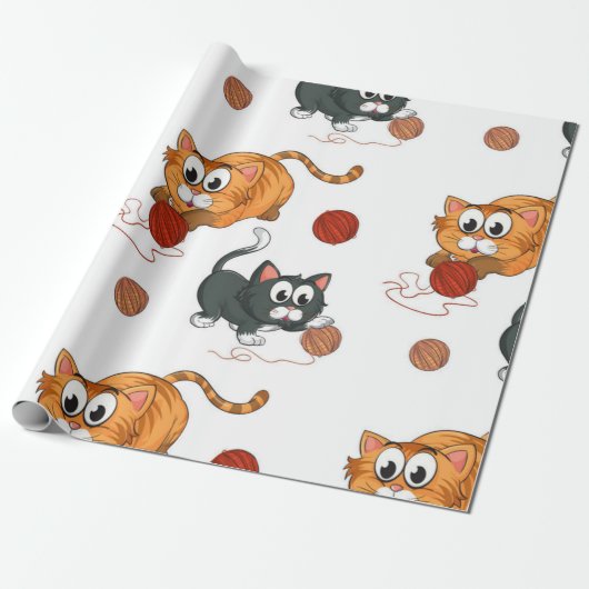 Katzenmuster Geschenkpapier (Ungerollt)
