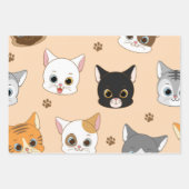 Katzenmuster Geschenkpapier Set (Vorderseite 3)