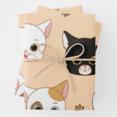 Katzenmuster Geschenkpapier Set (Beispiel)