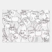 Katzenmuster Geschenkpapier Set (Vorderseite 3)