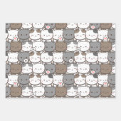 Katzenmuster Geschenkpapier Set (Vorderseite 3)