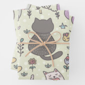 Katzenmuster Geschenkpapier Set (Beispiel)