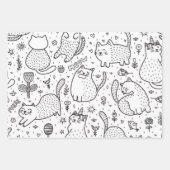 Katzenmuster Geschenkpapier Set (Vorderseite 3)