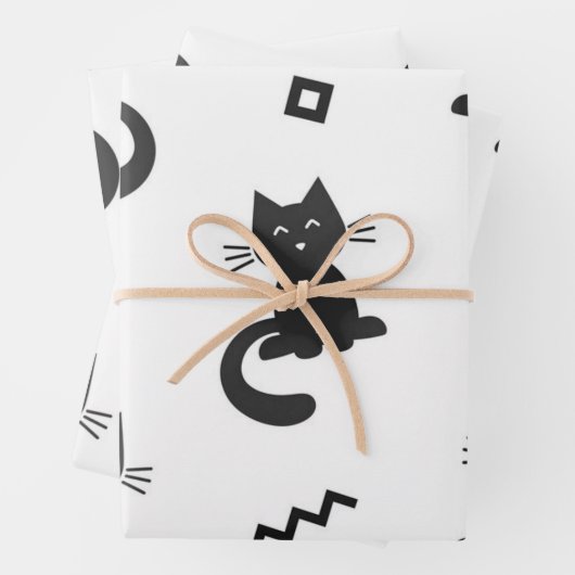 Katzenmuster Geschenkpapier Set (Beispiel)