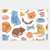Katzenmuster Geschenkpapier Set (Vorderseite 2)
