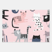 Katzenmuster Geschenkpapier Set (Vorderseite 2)