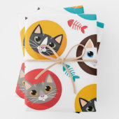 Katzenmuster Geschenkpapier Set (Beispiel)