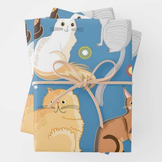 Katzenmuster Geschenkpapier Set (Beispiel)