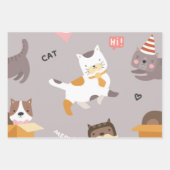 Katzenmuster Geschenkpapier Set (Vorderseite 2)