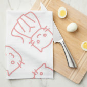 Katzenmuster Geschirrtuch (Viertel Falte)