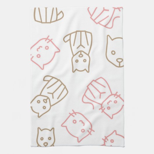 Katzenmuster Geschirrtuch (Vertikal)