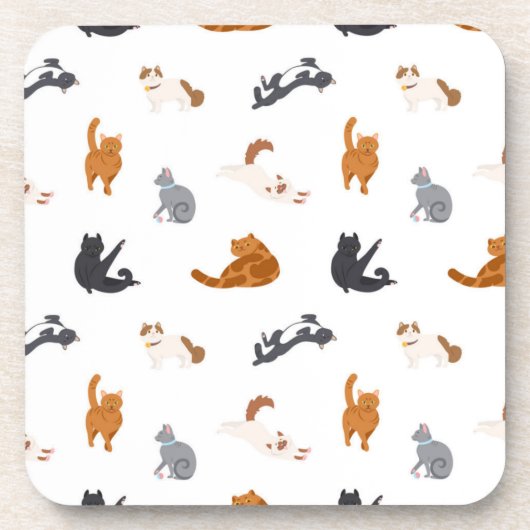 Katzenmuster Getränkeuntersetzer (Vorderseite)