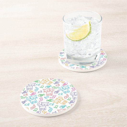 Katzenmuster Getränkeuntersetzer (Seite)