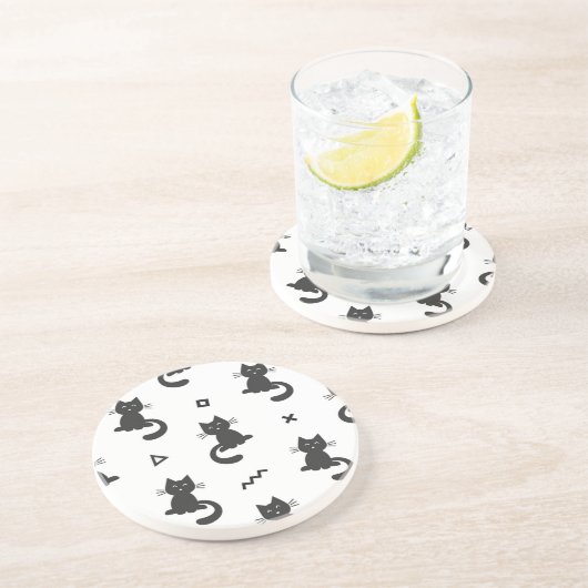 Katzenmuster Getränkeuntersetzer (Seite)